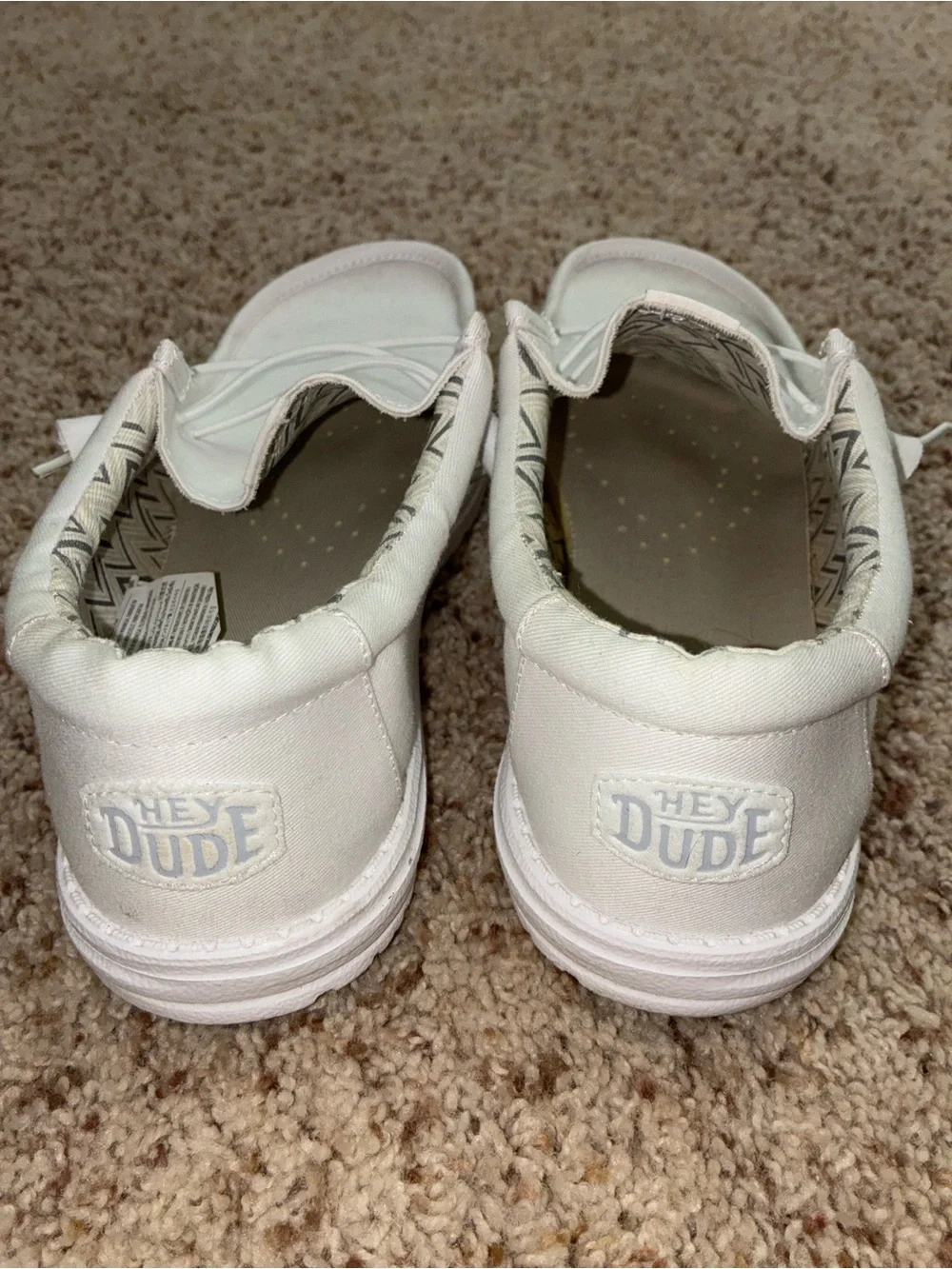 Hey Dude White Slip-On Loafers for Men